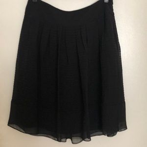 Black chiffon knee length skirt